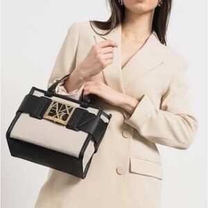 Armani Exchange Cream Blazer with Black Accents